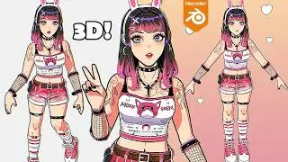 Simple 2D Stylized Character in Blender Tutorial! (All Parts)