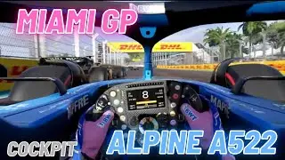 F1 22 Game Play | Alpine A522 Fernando Alonso's Cockpit Cam Miami Grand Prix