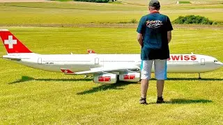 GIGANTIC !!! HUGE !!! 63KG RC A-340-300 AIRLINER  XXXL SCALE 