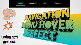 how to make Navigation Menu Hover Effect using ||HTML & CSS||