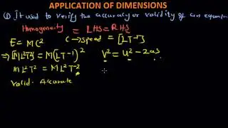 Applications of dimensional analysis (importance of dimensions)