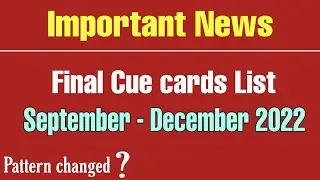 Important news : September to December cue cards final list | Leaked | cue cards 2022