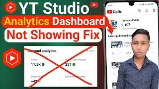 YT Studio 28 Days Analytics Dashboard Not Showing 😭 || YT Studio Overview Not Showing