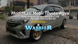 Modifikasi Mobil Toyota Agya Pake Velg HSR Brisket Ring16x7/85 pcd H8x100-114,3 et 40/35