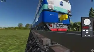 ЭП1-005 с пассажирским поездом едет на перегоне в ROBLOX (игра оставил ссылку под видео)