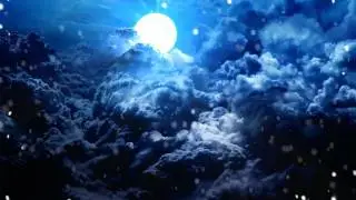 Beautiful cloudy night snow fall
