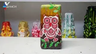 Exclusive carved candle KUB with a picture 