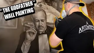Painting a Mural of the Godfather - Graffiti & Airbrush