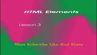 HTML Elements/Tag