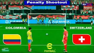 eFootball 2021 SWITZERLAND vs COLOMBIA. Video Game Simulation - Penalty Shootout.