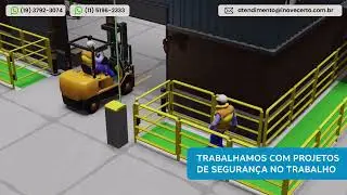 Projeto Segurança do Trabalho com Cancela Eletrônica e Guarda Corpo de Proteção usando Empilhadeira