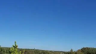 Warbirds flying in formation above our house