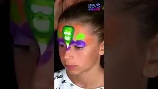 Frankenstein Halloween face paint for kids tutorial #facepainting #shorts
