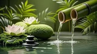 Relaxing Music 🌿Bamboo Water Sounds for Deep Sleep Meditation, Stress Relief at Night, Nature Sounds