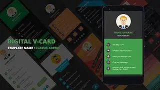 Digital Business Card Template | Digital vCard Template - ClassicGreen
