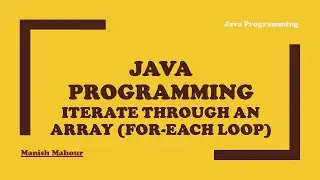 Java Programming - Iterate Through Each Element of An Array (For-Each Loop)