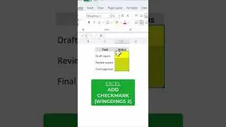 Excel - Add checkmark (Wingdings 2)