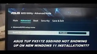 100% FIX ASUS TUF Dash Model (F15 FX517Z) HDD NOT SHOWING UP ON NEW INSTALLATION??? Quick FIX!