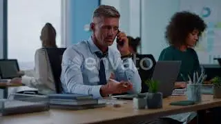 Confident Businessman Talking on Smartphone. Disappointed Man Using Mobile Phone | Stock Footage...