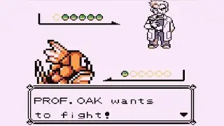 Fighting Professor Oak with a Magikarp [Pokemon Red Glitch]