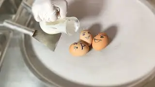 ASMR - Happy Eggs Ice Cream Rolls | |oddly satisfying fast ASMR with intense Sounds