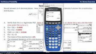 Statistics 3 R 6 Unit 3 Review Problem 6 Using PDF Formula