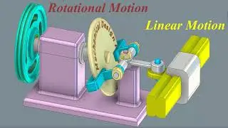Mechanisms for Converting Rotary Motion into Linear Motion - Rotary Oblique Disk - ميكانيزمات حركية