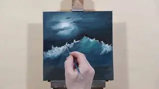 Oil Painting | Night Ocean | Time-Lapse