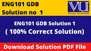 ENG101 GDB 1 Solution 2022 || Download in PDF