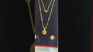 latest gold rubi necklace set# latest jewellery design #18 gm necklace set