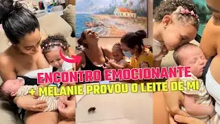 O ENCONTRO DE MELANIE E LUNA 🥹 | ELA PROVOU O LEITE DA IRMÃ KKKKK #mirellasantos