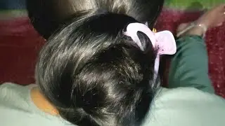 Gorgeous Woman Long Hair Big Bun Smelling & Kissing Silky & Shine longhair play@LonghairQueen99