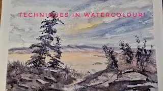 #Loose Watercolor painting! Mountains trees, #tips