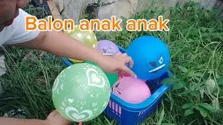 Bermain pompa balon happy birthday dan meletuskannya