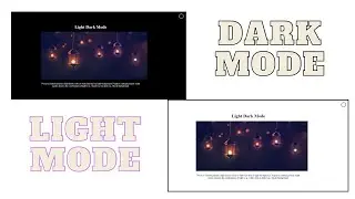 How to Create Light and Dark Mode || Light/Dark Theme Toggle with HTML, CSS & JavaScript