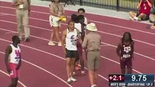 University of Arkansas Jordan Anthony running 9.75 seconds at the NCAA West Regionals Quarterfinals