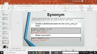 16 -  Database Objects   Index and Synonym