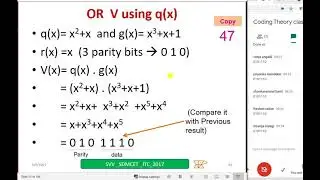 Non-systematic Cyclic codes, Systematic Cycles Codes Examples