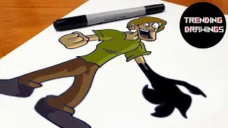 How To Draw FNF MOD Character - Corrupted Shaggy Easy Step by Step