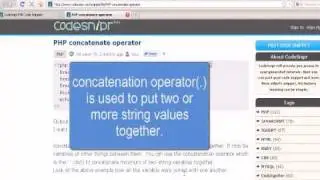 PHP Tutorial : concatenate operator