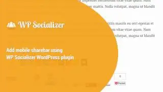 Add mobile sharebar to WordPress using WP Socializer - Tutorial