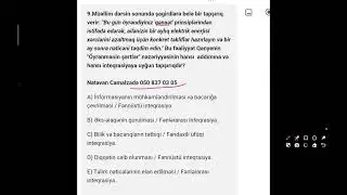 KURİKULUMDAN YENİ SUAL İZAHI.