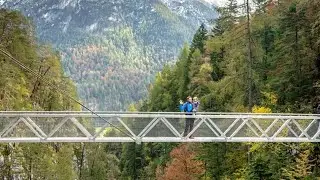Подвесной мост в горах между Германией и Австрией!