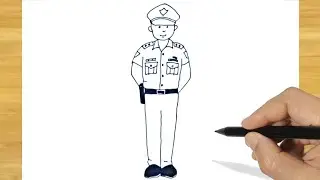 How to Draw a Police Officer Easy for Beginners, Step by Step _ Police Drawing Easy