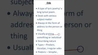 Literary Forms - Ode