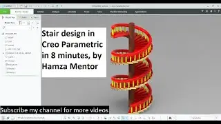 Stair design in Creo parametric full video|| stair design in just 8 minutes|| creo project