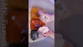 ASMR Mushy Sponge Squeezing #soakedsoap #mushysoap #spongesqueezing