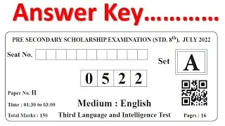 8th Scholarship Exam 2022 answer key | Marathi Paper solution| English Medium| शिष्यवृत्ती २०२२