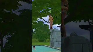 Jumping into the pool with floaties | Sims 4 