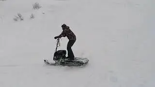 Мотоснегокат Игорыч-6. Покатали с сыном в овраге (1).
